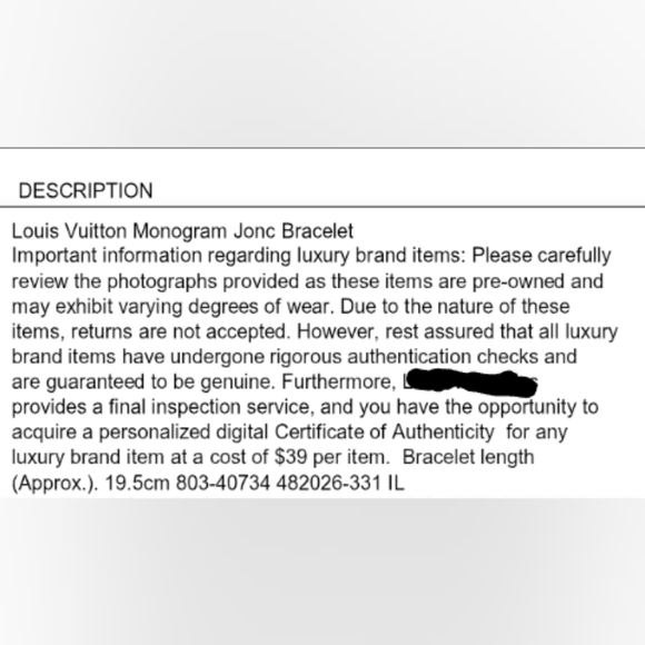 Louis Vuitton Silver Bangle Bracelet - Picture 8 of 8